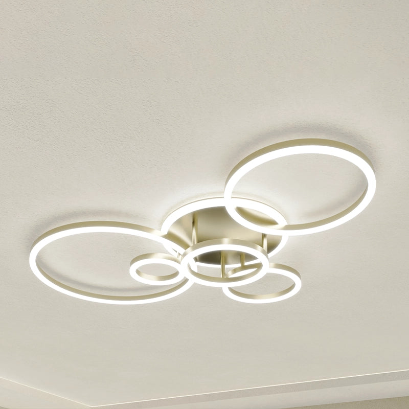 ЛЕД Димиреум за повърхностен монтаж - 6 пръстена 125х70см