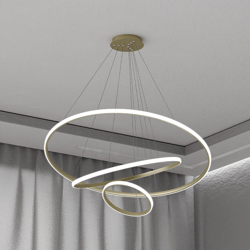 ЛЕД Висящ полилей 3 кръга (20+40+60см) Голд