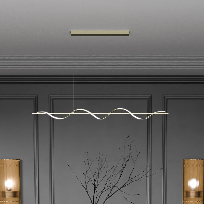 ЛЕД Висящ полилей 120см Голд