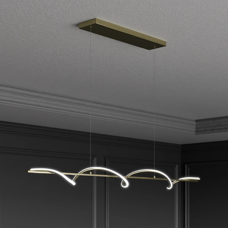 ЛЕД Висящ полилей 120см Голд