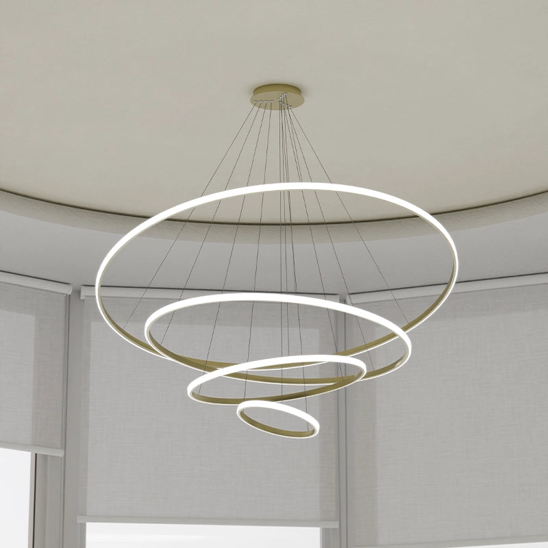ЛЕД Висящ полилей 4 кръга (20+40+60+80см) Голд