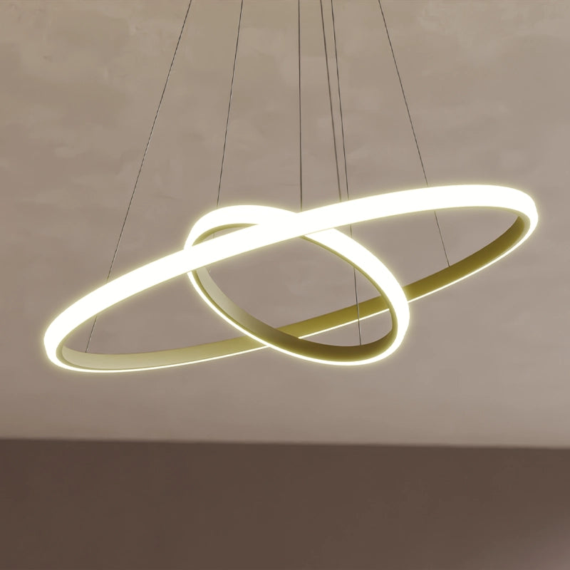 ЛЕД Висящ полилей 2 кръга (20+40см) Голд