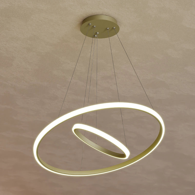 ЛЕД Висящ полилей 2 кръга (20+40см) Голд