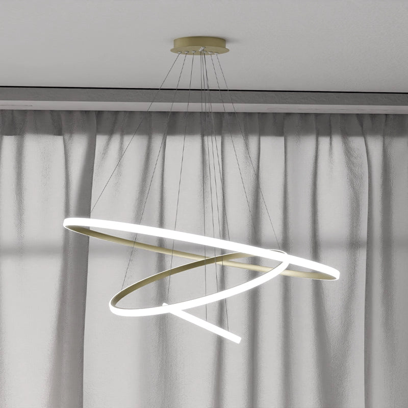 ЛЕД Висящ полилей 3 кръга (20+40+60см) Голд