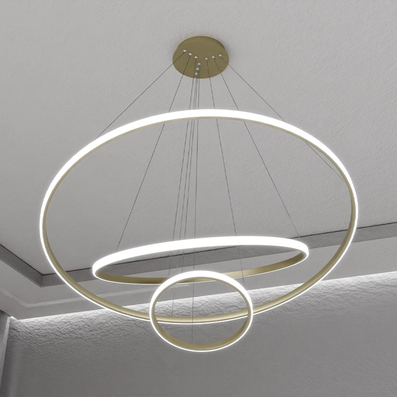 ЛЕД Висящ полилей 3 кръга (20+40+60см) Голд